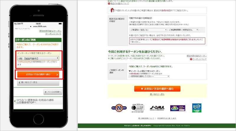 キャンペーンでクーポンを利用する【はちみつ健康ダイエットの注文方法】