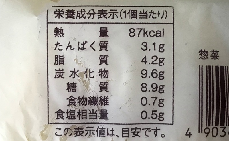 【ローソン】チーズとハムのふっくらパンの栄養成分表示