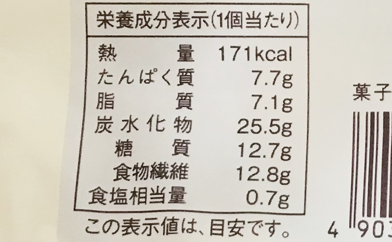 ローソン | もち麦のあんフランスパンの栄養成分