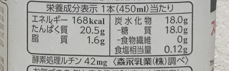 inPROTEIN ストロベリーヨーグルト風味の栄養成分