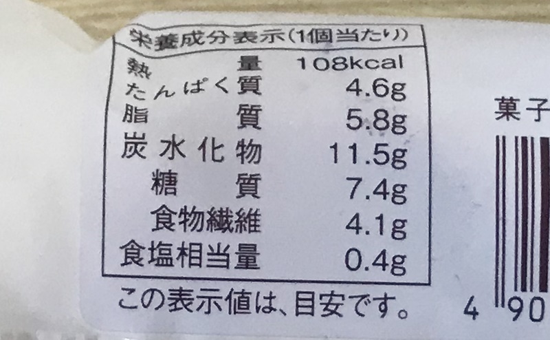 【ローソン】もち麦パン チーズクリーム＆ダブルベリー 2個入の栄養成分